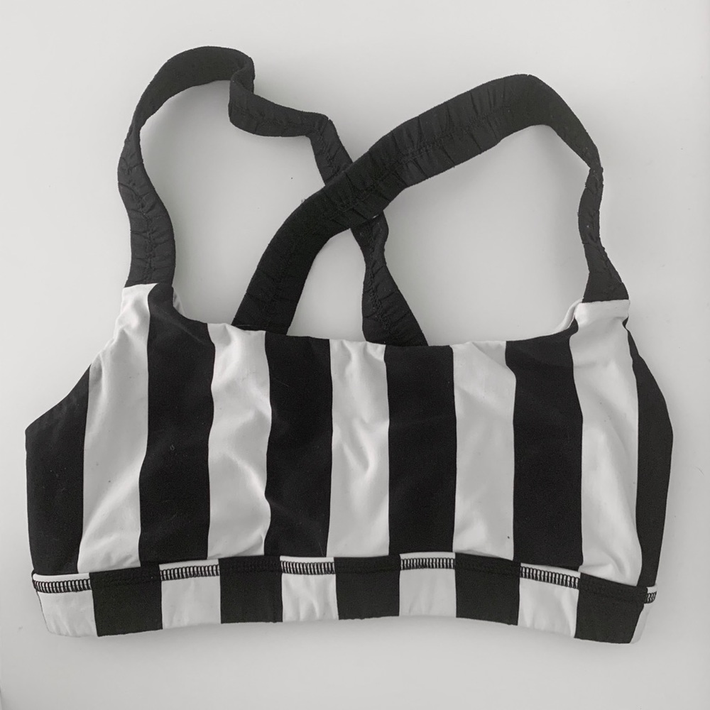 Rare Black and White Striped Lululemon Sports Bra